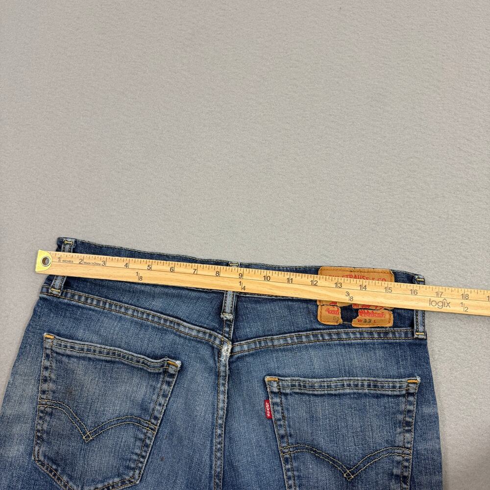 Levis 511 Slim Fit Jean Shorts Men's 33 Blue 10" Inseam Blue Denim Jorts Faded - Picture 8 of 12